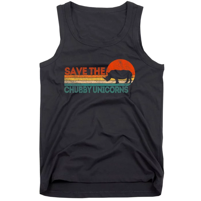 Save The Chubby Unicorns Funny Rhino Chubby Unicorn Tank Top