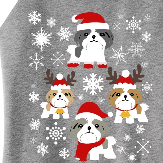 Shih Tzu Christmas For Shih Tzu Lovers Meaningful Gift Women’s Perfect Tri Rocker Tank