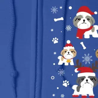 Shih Tzu Christmas Gift Costume Full Zip Hoodie