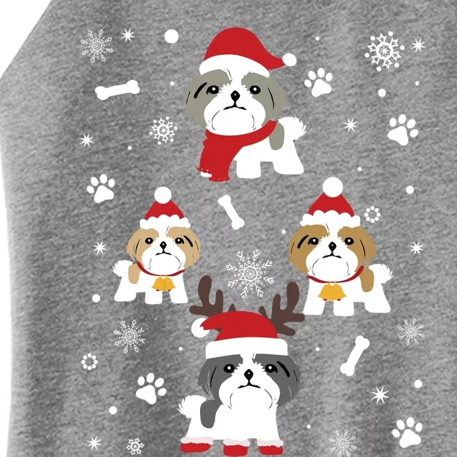 Shih Tzu Christmas Gift Costume Women’s Perfect Tri Rocker Tank