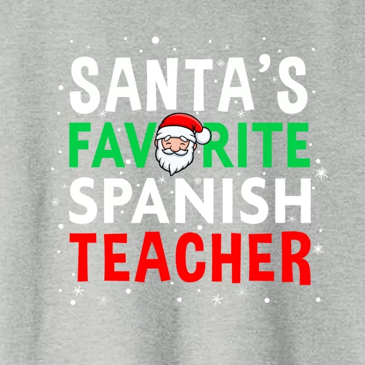 Spanish Teacher Christmas Gift SantaS Favorite Teacher Gift Women's Crop Top Tee