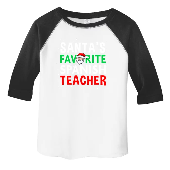 Spanish Teacher Christmas Gift SantaS Favorite Teacher Gift Toddler Fine Jersey T-Shirt