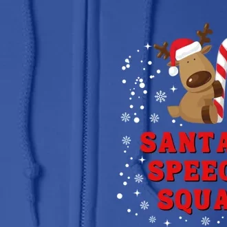 Speech Therapist Christmas Squad Slp Therapy Cute Reindeer Gift Full Zip Hoodie