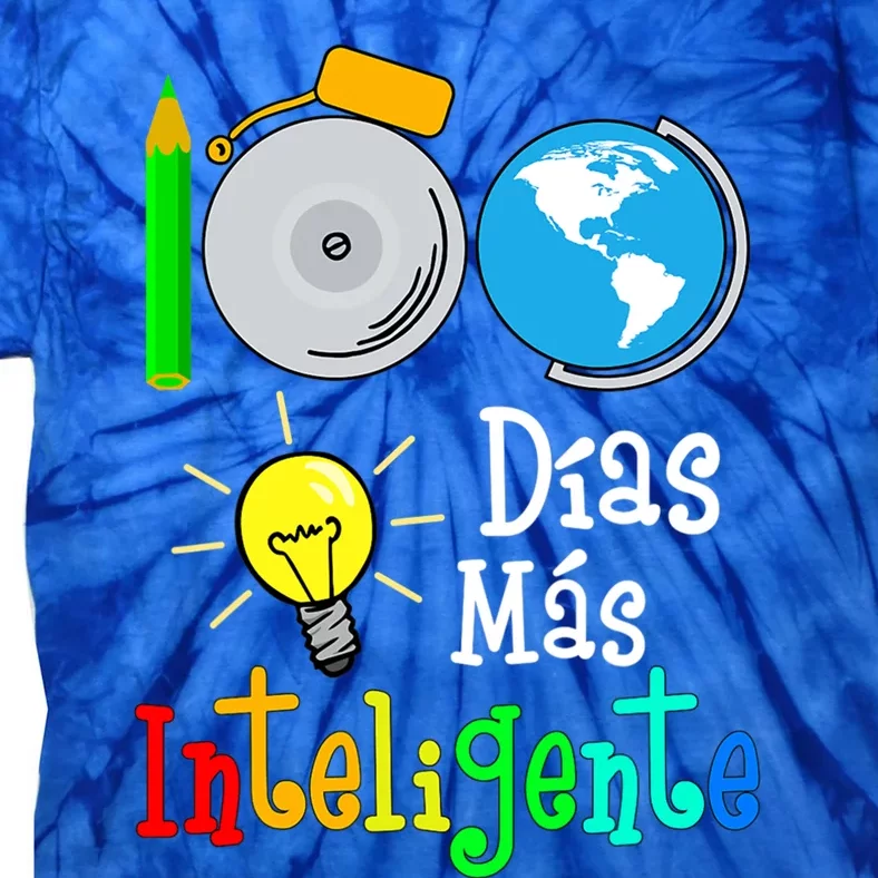 Spanish Teacher Cool Gift 100 Days Smarter 100th Day Of School Gift Tie-Dye T-Shirt