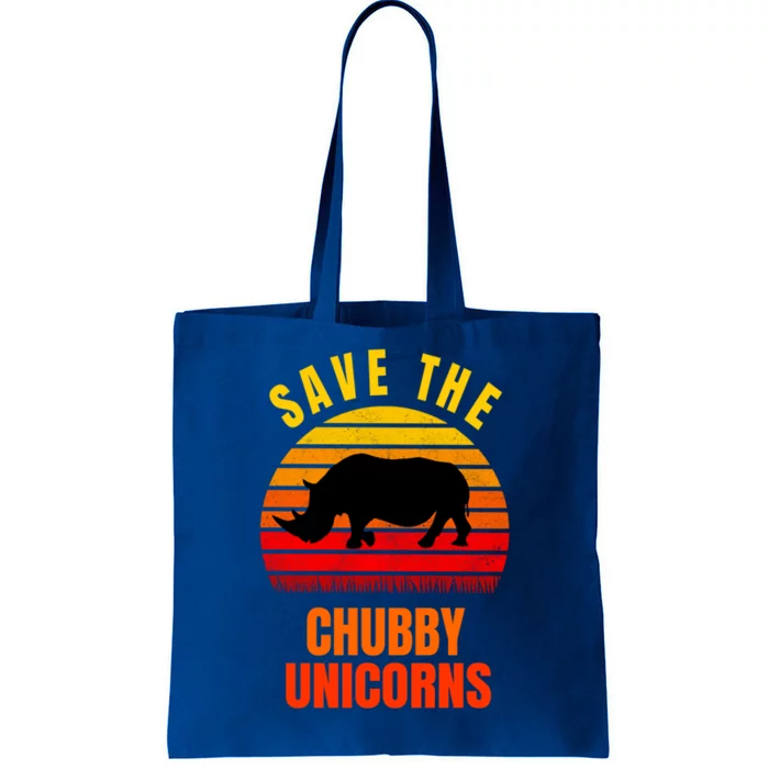 Save The Chubby Unicorns Retro Style Rhino Gift Tote Bag