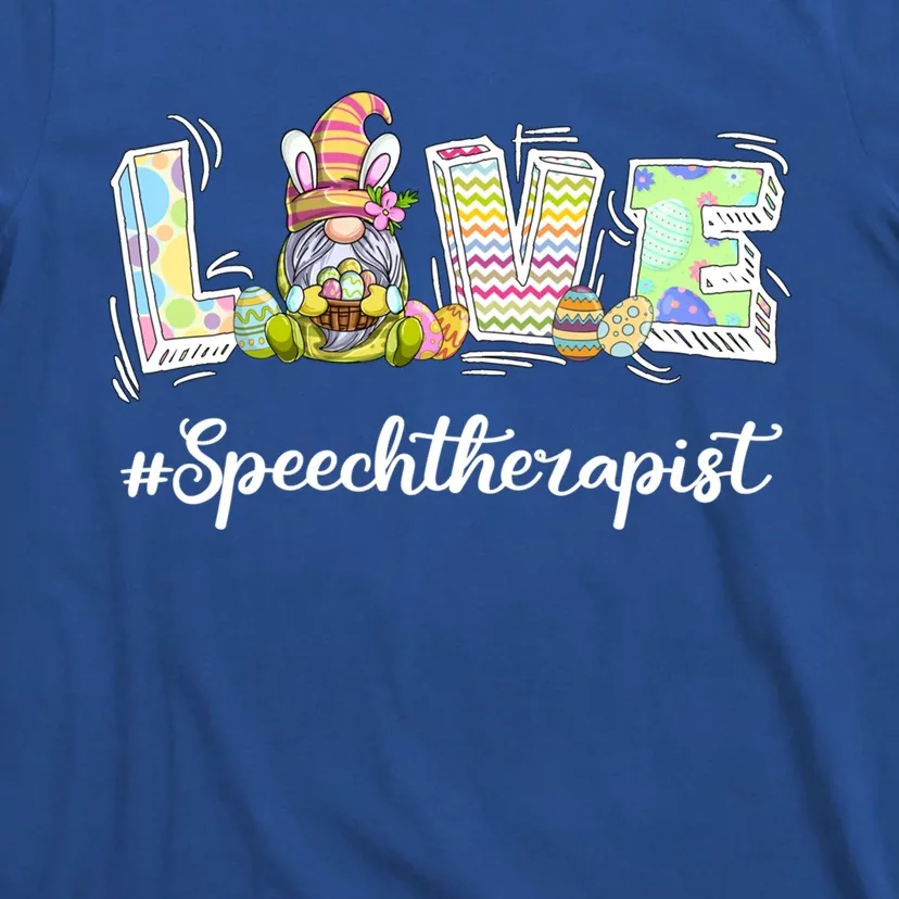 Speech Therapist Cute Easter Gnome Spring Love Gnomie Gift T-Shirt