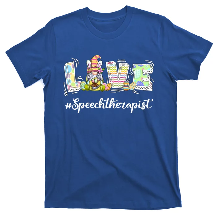 Speech Therapist Cute Easter Gnome Spring Love Gnomie Gift T-Shirt