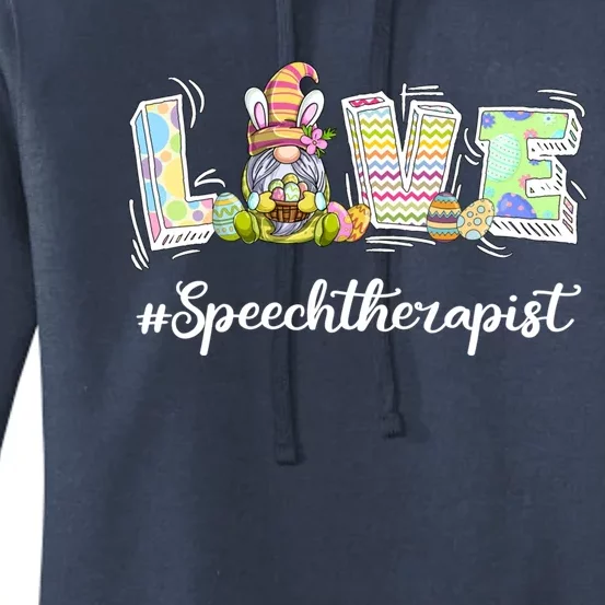 Speech Therapist Cute Easter Gnome Spring Love Gnomie Gift Women's Pullover Hoodie