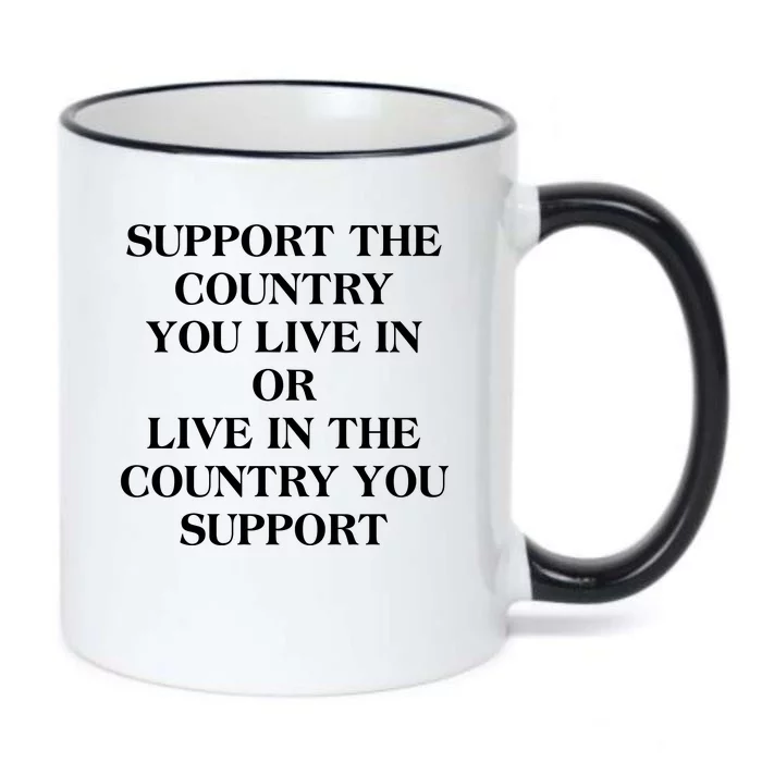 Support The Country You Live In Black Color Changing Mug