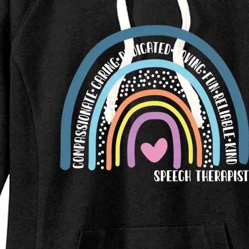 Speech Therapist Cute Rainbow Gift Women's Fleece Hoodie