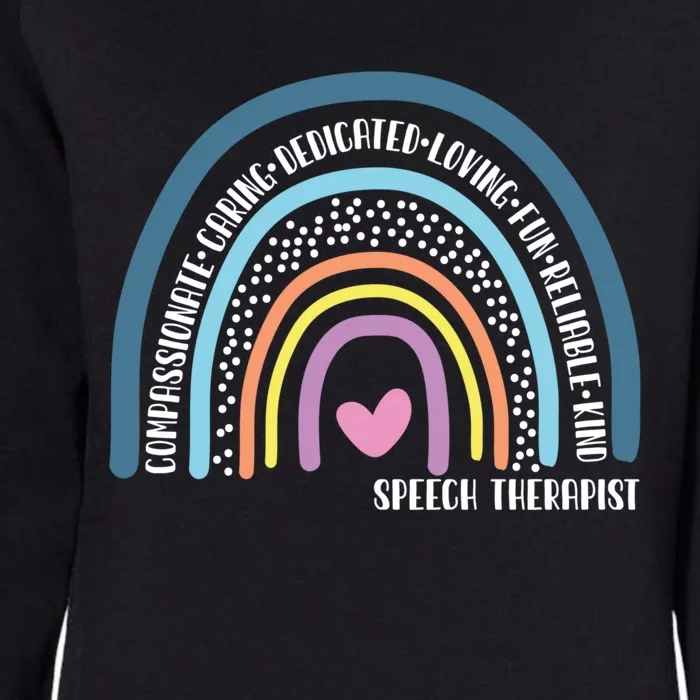 Speech Therapist Cute Rainbow Gift Womens California Wash Sweatshirt