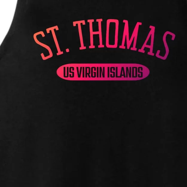 St Thomas Cool Gift Classic Style St Thomas Us Virgin Islands Gift Ladies Tri-Blend Wicking Tank