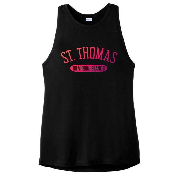 St Thomas Cool Gift Classic Style St Thomas Us Virgin Islands Gift Ladies Tri-Blend Wicking Tank