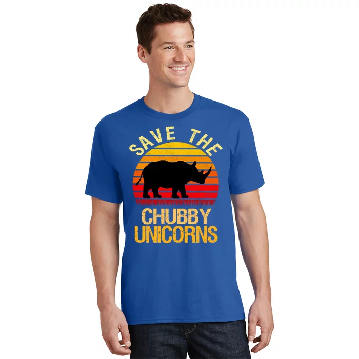 Save The Chubby Unicorns Retro Style Rhino Meaningful Gift T-Shirt