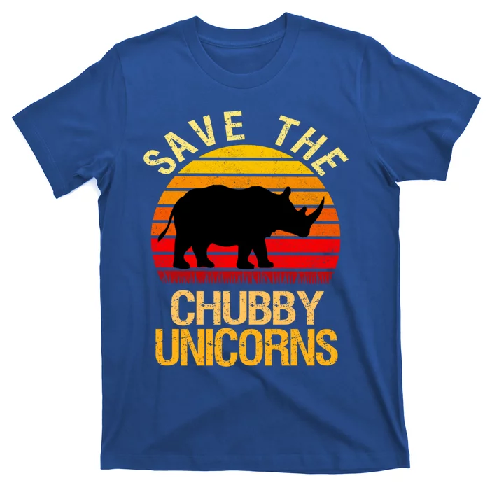 Save The Chubby Unicorns Retro Style Rhino Meaningful Gift T-Shirt