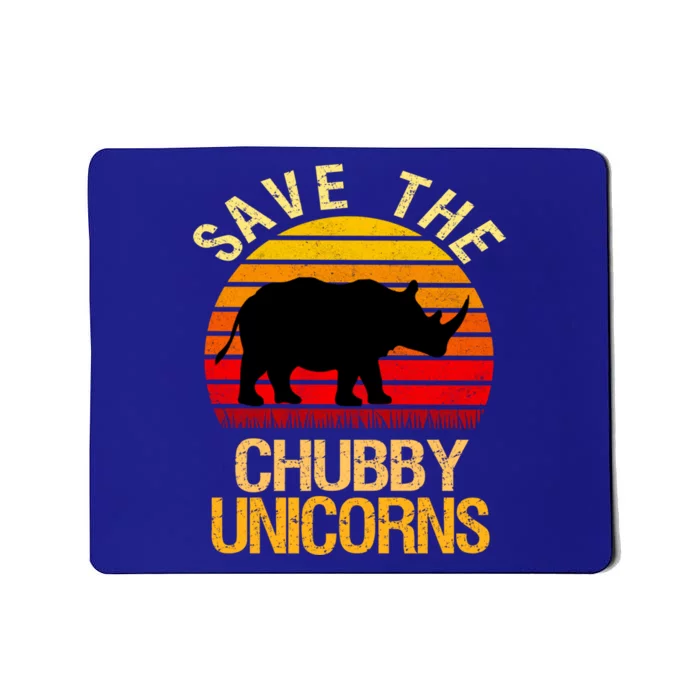 Save The Chubby Unicorns Retro Style Rhino Meaningful Gift Mousepad