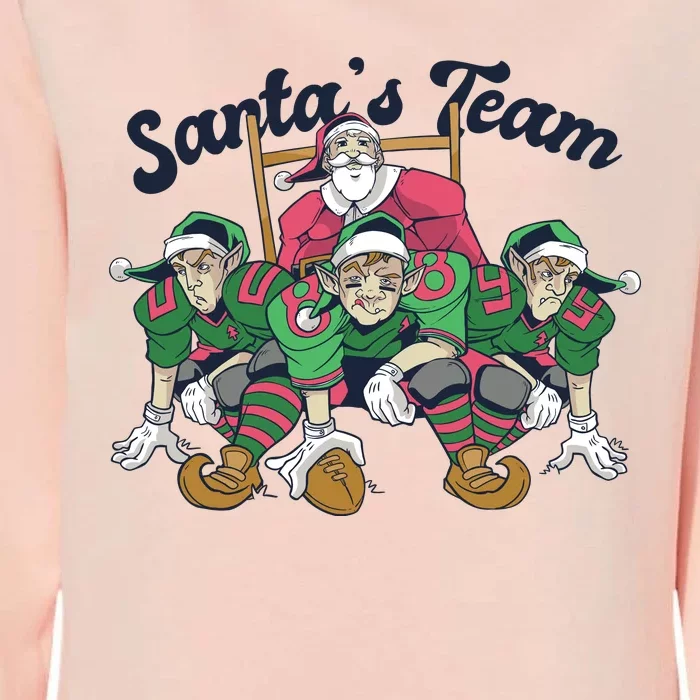 Santas Team Christmas Football Elf Team Womens California Wash Sweatshirt