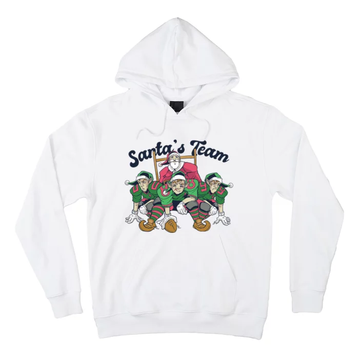 Santas Team Christmas Football Elf Team Hoodie