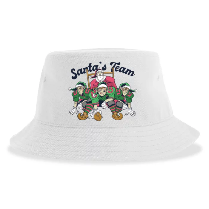 Santas Team Christmas Football Elf Team Sustainable Bucket Hat