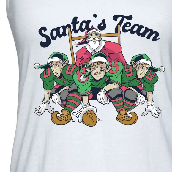 Santas Team Christmas Football Elf Team Ladies Essential Flowy Tank