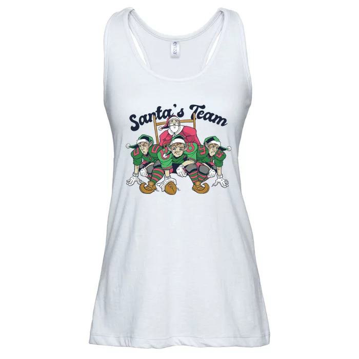 Santas Team Christmas Football Elf Team Ladies Essential Flowy Tank