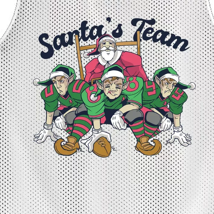 Santas Team Christmas Football Elf Team Mesh Reversible Basketball Jersey Tank