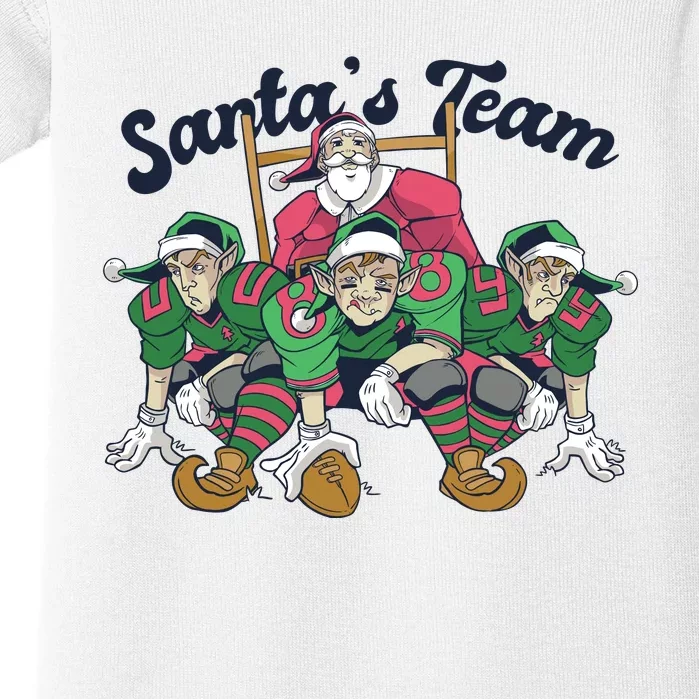 Santas Team Christmas Football Elf Team Baby Bodysuit