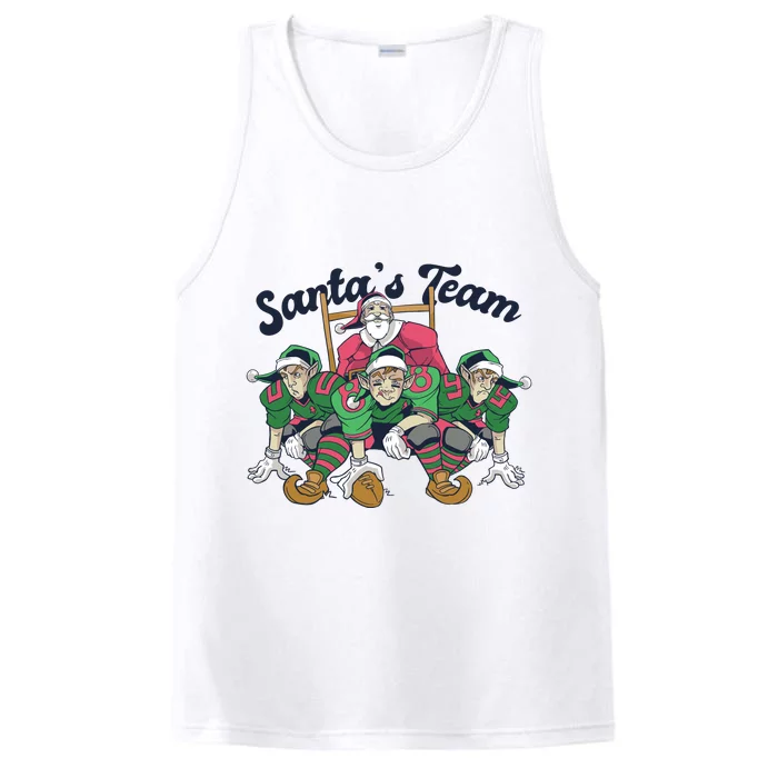 Santas Team Christmas Football Elf Team Performance Tank