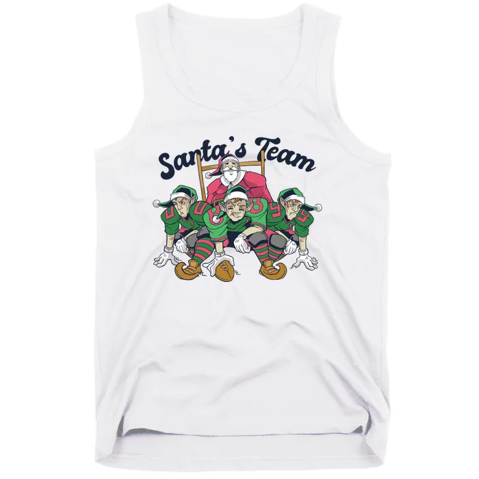 Santas Team Christmas Football Elf Team Tank Top