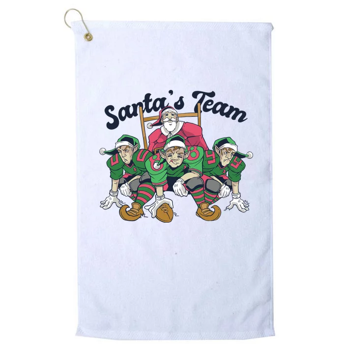 Santas Team Christmas Football Elf Team Platinum Collection Golf Towel