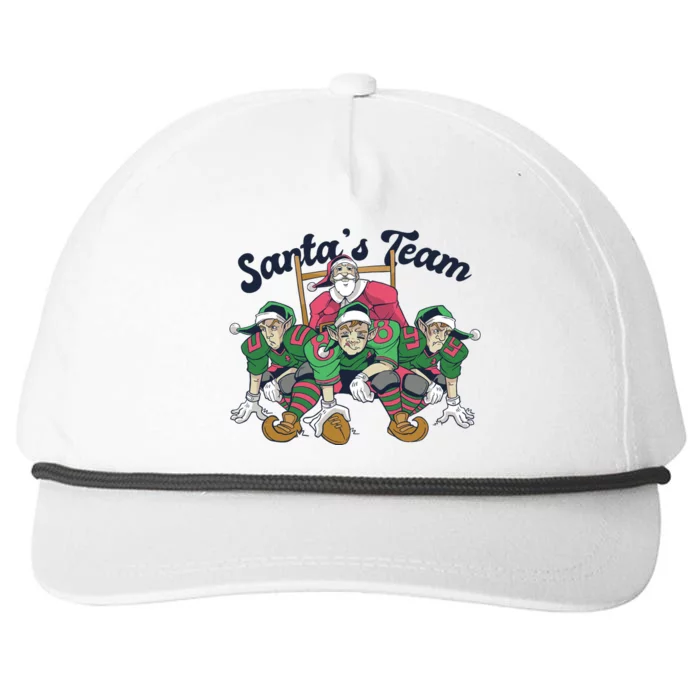 Santas Team Christmas Football Elf Team Snapback Five-Panel Rope Hat