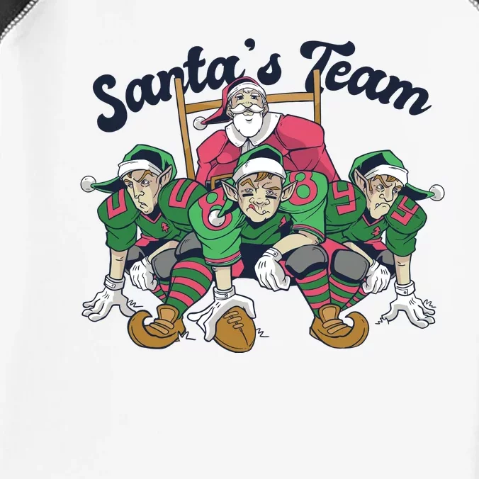 Santas Team Christmas Football Elf Team Infant Baby Jersey Bodysuit