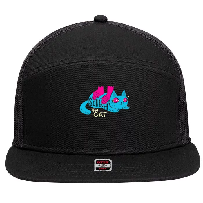 Squish That Cat! 7 Panel Mesh Trucker Snapback Hat