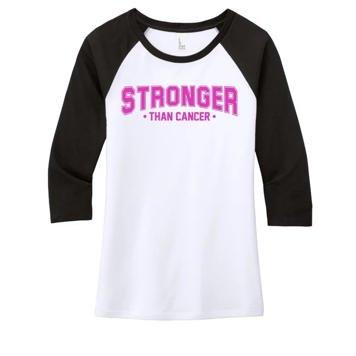 Stronger Than Cancer Breast Cancer Awareness Women's Tri-Blend 3/4-Sleeve Raglan Shirt