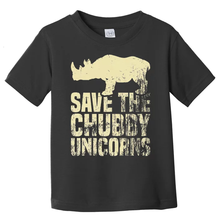 Save the Chubby Unicorns Funny Rhino Animal Conservation Toddler T-Shirt