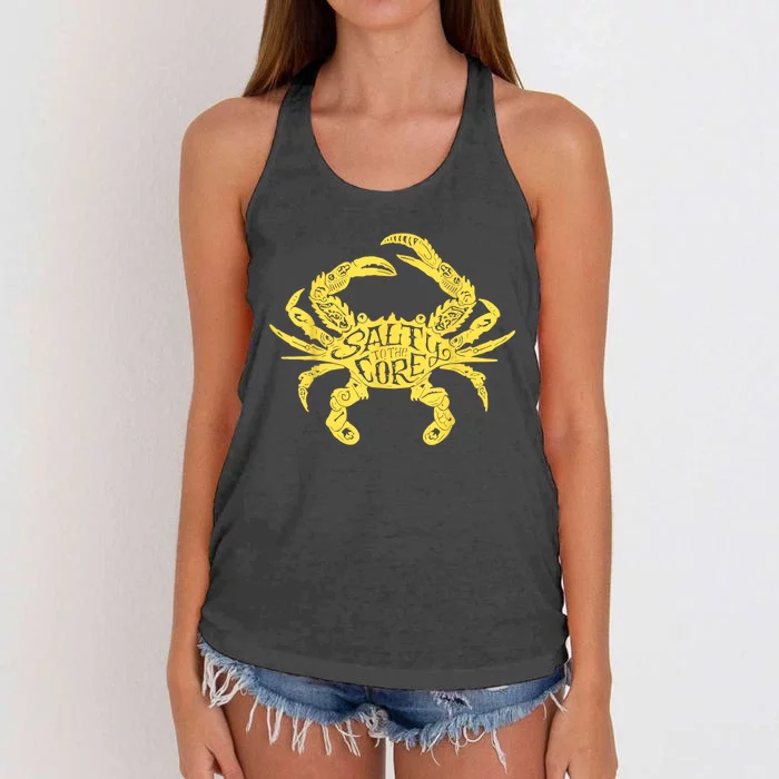 Salty To Core Crab Women's Knotted Racerback Tank