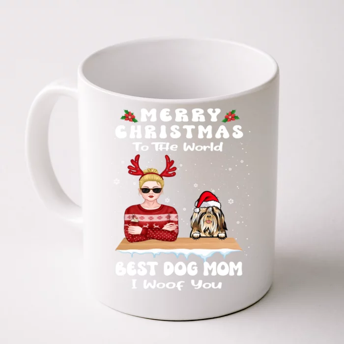 Shih Tzu Christmas To The World Best Dog Mom Funny Xmas Gift Front & Back Coffee Mug