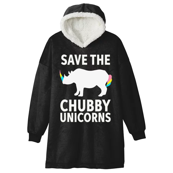 Save The Chubby Unicorns Rhino Activist Hooded Wearable Blanket