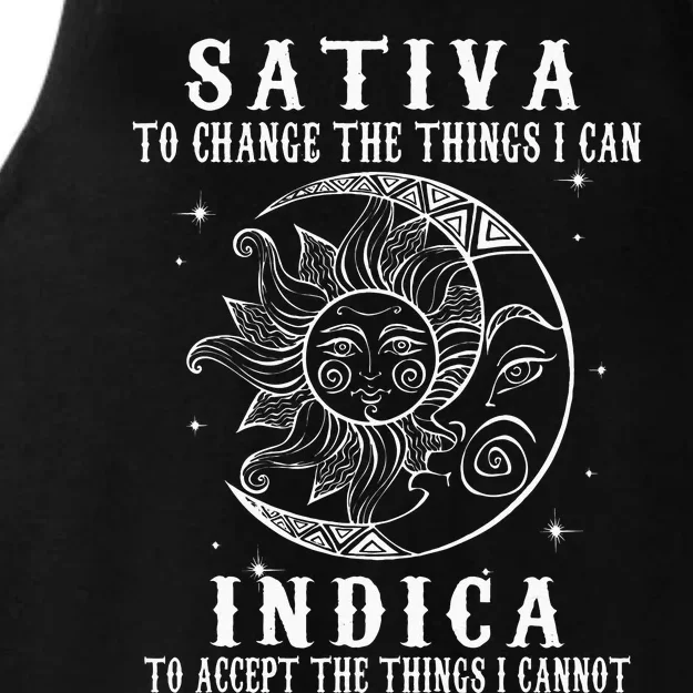 Sativa To Change The Things I Can Indica Cannabis Weed Ladies Tri-Blend Wicking Tank