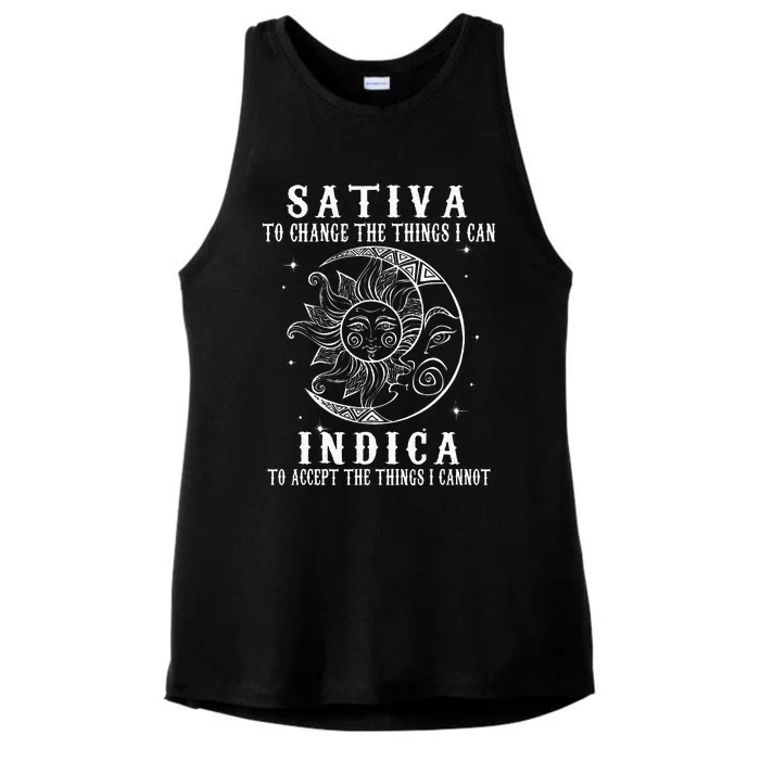 Sativa To Change The Things I Can Indica Cannabis Weed Ladies Tri-Blend Wicking Tank