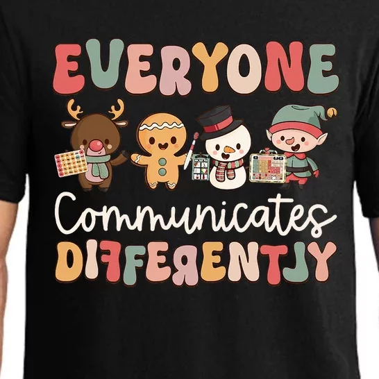 Speech Therapy Christmas Everyone Communicates Differently Pajama Set