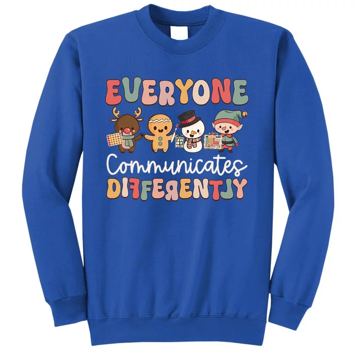 Speech Therapy Christmas Everyone Communicates Differently Tall Sweatshirt