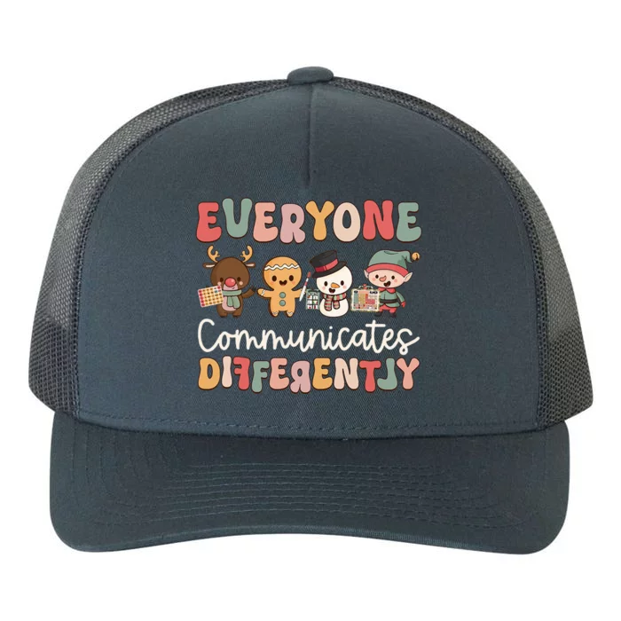 Speech Therapy Christmas Everyone Communicates Differently Yupoong Adult 5-Panel Trucker Hat