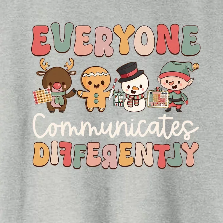 Speech Therapy Christmas Everyone Communicates Differently Women's Crop Top Tee