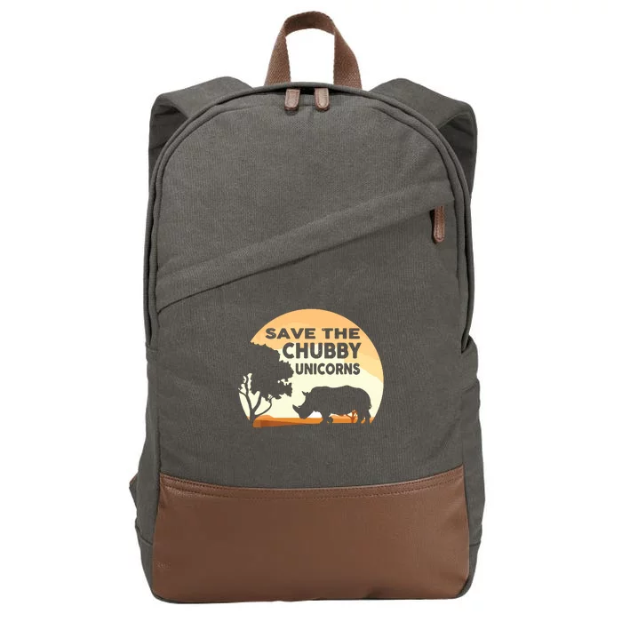 Save The Chubby Unicorns Fat Rhino Funny Cotton Canvas Backpack