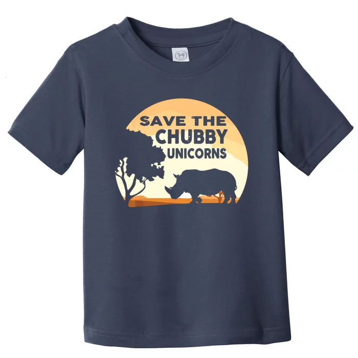 Save The Chubby Unicorns Fat Rhino Funny Toddler T-Shirt