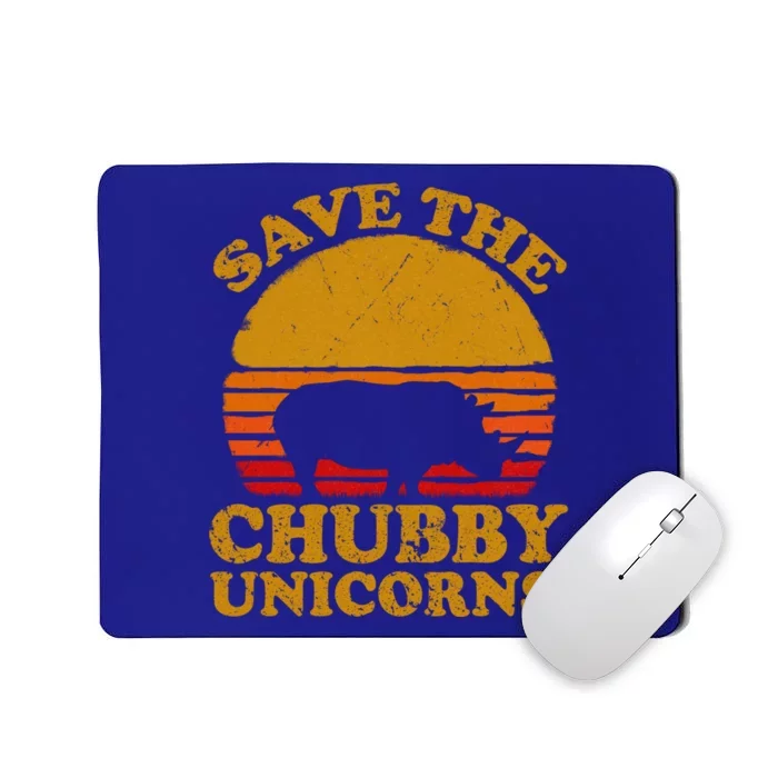 Save The Chubby Unicorns Retro Rhino Gift Mousepad