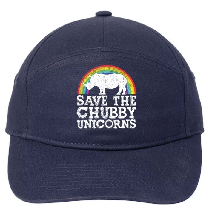 SAVE THE CHUBBY UNICORNS Gift Rhino Conservation Rainbow 7-Panel Snapback Hat