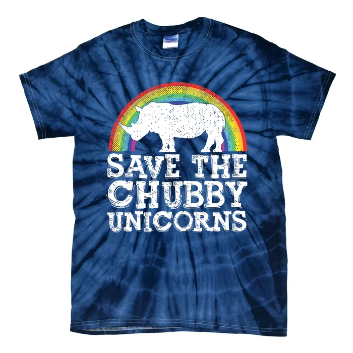 SAVE THE CHUBBY UNICORNS Gift Rhino Conservation Rainbow Tie-Dye T-Shirt