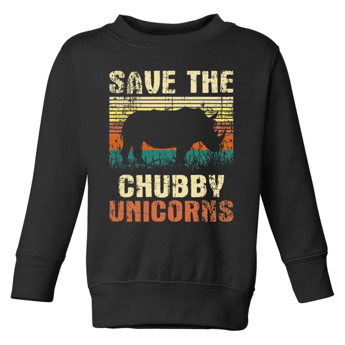 Save The Chubby Unicorns Zoologist Rhino Lover Rhinoceros Toddler Sweatshirt